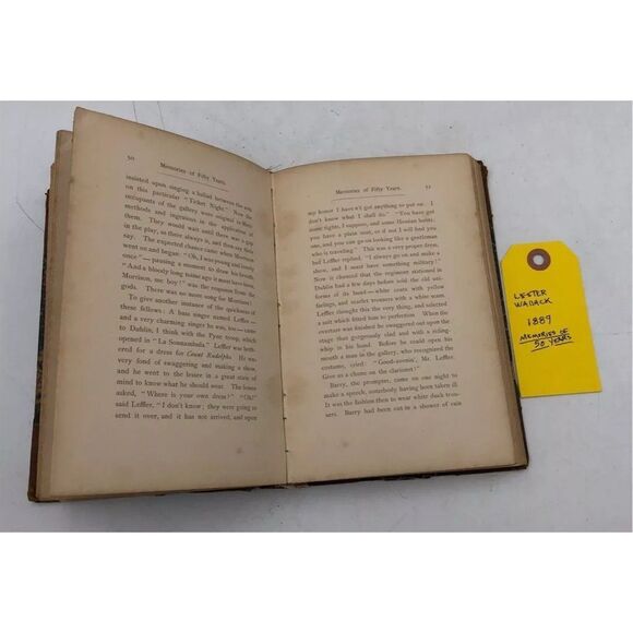 Lester Wallack Memoirs 1889 Hardcover Theater History Original Book - Picture 2 of 2